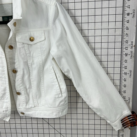 Lauren jeans, Ralph Lauren, white denim trucker jacket SP - Picture 4 of 11
